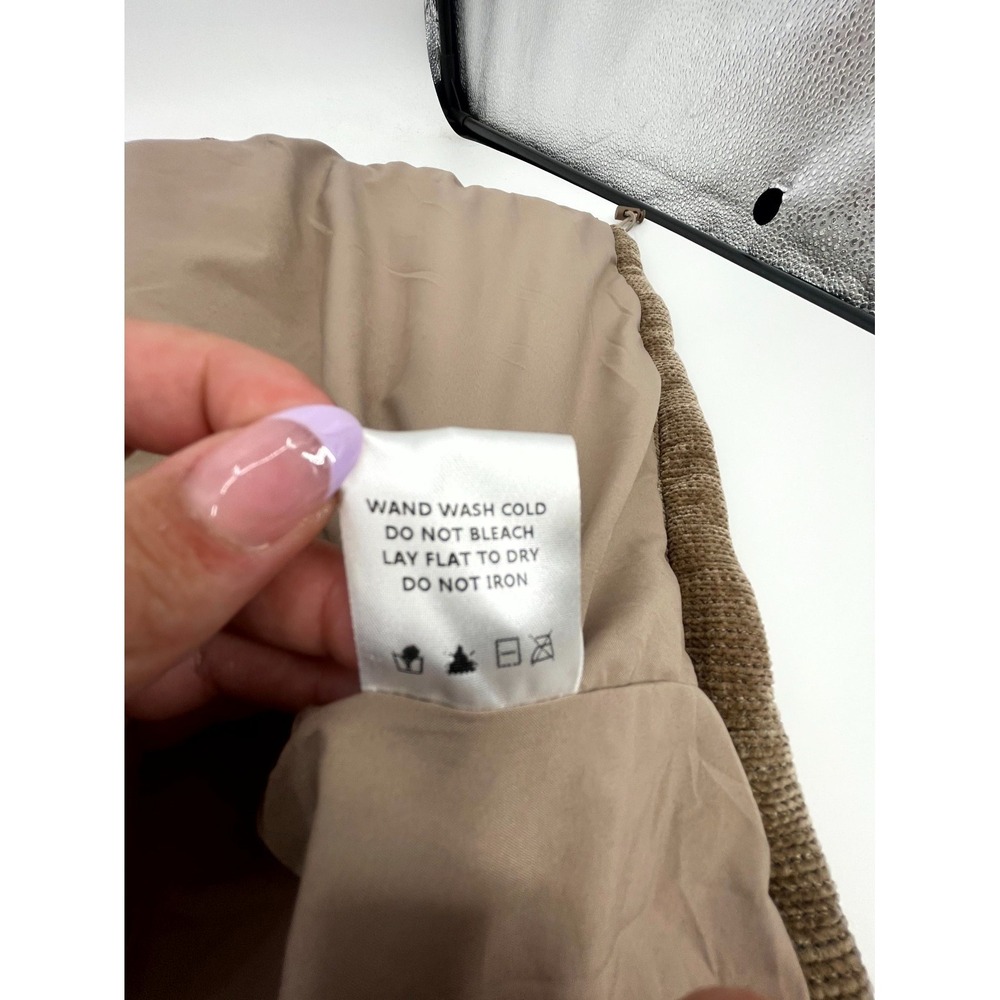 White Birch Black Label Corduroy Jacket Womens Large Tan Lined Mock Neck Zip Up - Picture 5 of 12